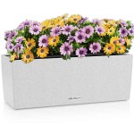 BALCONERA Stone 40 White Self-Watering Planter 40x19x19cm LECHUZA - Rectangular Planters & Planter Boxes