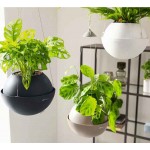 BOLA Color 32 Λευκή Ø32x25cm Κρεμαστή Αυτοποτιζόμενη Γλάστρα & Κασπώ LECHUZA - Κρεμαστές Αυτοποτιζόμενες Γλάστρες