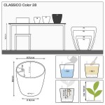 CLASSICO Color 28 Slate Ø28x26cm Self-Watering Planter-Cachepot LECHUZA Complete - Automatic Watering Round Planters
