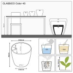 CLASSICO Color 43 Slate Ø43x40cm Self-Watering Planter-Cachepot LECHUZA Complete - Automatic Watering Round Planters
