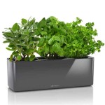CUBE Glossy Triple Charcoal 40x14x14cm Self-Watering Planter-Cachepot LECHUZA - Urban Gardening & Automatic Watering Planters