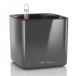 CUBE Glossy 14 Charcoal LECHUZA Self-Watering Planter CUBE Glossy 14 Charcoal 14x14x14cm LECHUZA Self-Watering Planter - Automatic Watering Planters