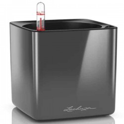 CUBE Glossy 16 Charcoal LECHUZA Self-Watering Planter CUBE Glossy 16 Charcoal 17x17x16cm LECHUZA Self-Watering Planter - Automatic Watering Planters