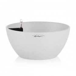 CUBETO Stone 30 White D30x13cm Self-Watering Planter CUBETO Stone 30 White D30x13cm Self-Watering Planter-Cachepot LECHUZA Complete - Automatic Watering Bowl Planters