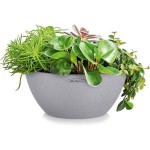 CUBETO Stone 30 Γκρι Δ30x13cm Γλάστρα-Λεκάνη Αυτοποτιζόμενη & Κασπώ LECHUZA - Λεκανοειδείς Αυτοποτιζόμενες Γλάστρες