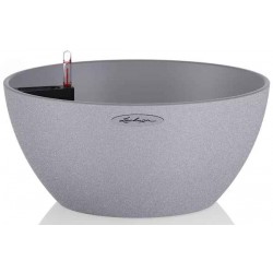 CUBETO Stone 40 Grey D40x18cm Self-Watering Planter CUBETO Stone 40 Grey D40x18cm Self-Watering Planter-Cachepot LECHUZA Complete - Automatic Watering Bowl Planters