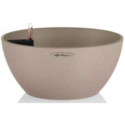 CUBETO Stone 40 Beige D40x18cm Self-Watering Planter CUBETO Stone 40 Beige D40x18cm Self-Watering Planter-Cachepot LECHUZA Complete - Automatic Watering Bowl Planters