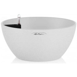 CUBETO Stone 40 White D40x18cm Self-Watering Planter CUBETO Stone 40 White D40x18cm Self-Watering Planter-Cachepot LECHUZA Complete - Automatic Watering Bowl Planters