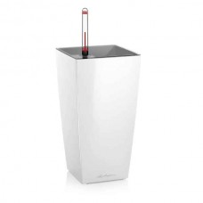 CUBI Mini White 9x9x18cm Self-Watering Planter-Cachepot LECHUZA Complete - Automatic Watering Square Planters