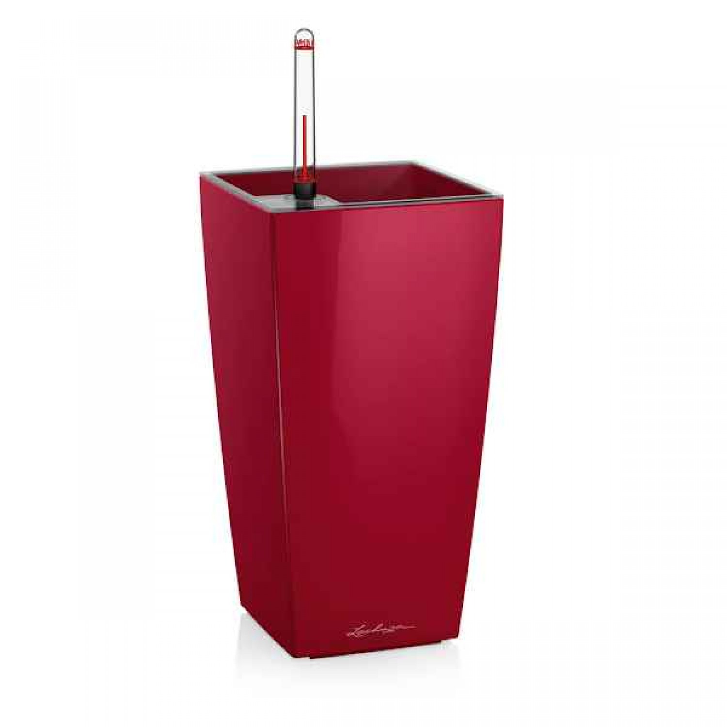 CUBI Mini Κόκκινο Σκάρλετ 9x9x18cm Τετράγωνη Αυτοποτιζόμενη Γλάστρα & Κασπώ LECHUZA - Τετράγωνες Αυτοποτιζόμενες Γλάστρες