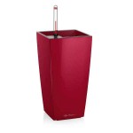 CUBI Mini Κόκκινο Σκάρλετ 9x9x18cm Τετράγωνη Αυτοποτιζόμενη Γλάστρα & Κασπώ LECHUZA - Τετράγωνες Αυτοποτιζόμενες Γλάστρες