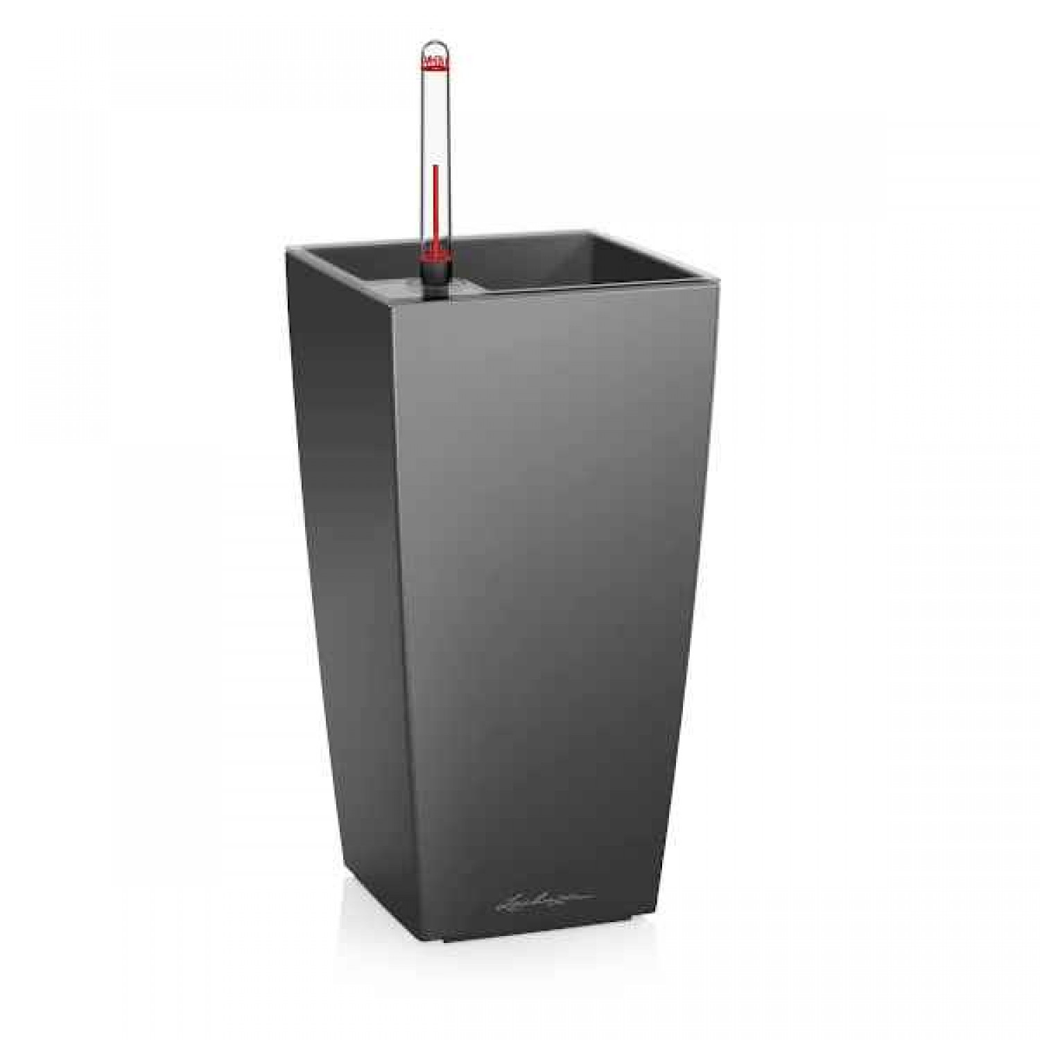 CUBI Mini Ανθρακί 9x9x18cm Τετράγωνη Αυτοποτιζόμενη Γλάστρα & Κασπώ LECHUZA - Τετράγωνες Αυτοποτιζόμενες Γλάστρες