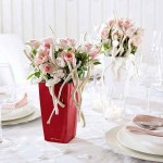 CUBI Maxi Scarlet Red 14x14x26cm Self-Watering Planter-Cachepot LECHUZA Complete - Automatic Watering Square Planters