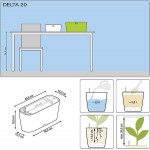 DELTA 20 White 40x15x18cm Self-Watering Planter