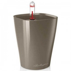 DELTINI Brown 15x15x19cm Lechuza Self-Watering Planter Complete - Square Planters DELTINI Brown 15x15x19cm Self-Watering Planter
