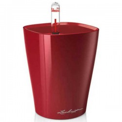 DELTINI Red 15x15x19cm Lechuza Self-Watering Planter Complete - Square Planters DELTINI Red 15x15x19cm Self-Watering Planter
