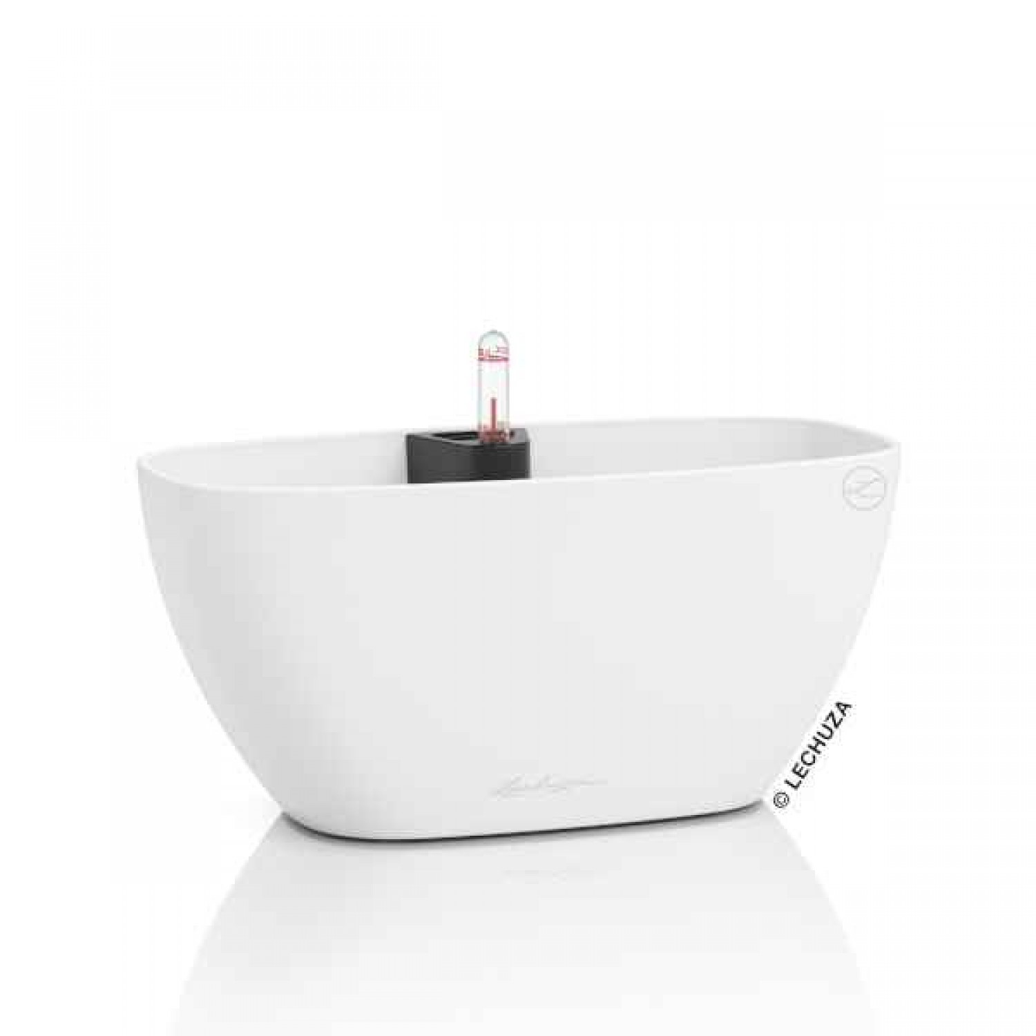 NAVIO Color 10 White 29x14x(H)13.5cm Self-Watering Planter-Cachepot LECHUZA Complete - Automatic Watering Round Planters