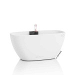 NAVIO Color 10 White 29x14x(H)13.5cm Self-Watering Planter-Cachepot LECHUZA Complete - Automatic Watering Round Planters