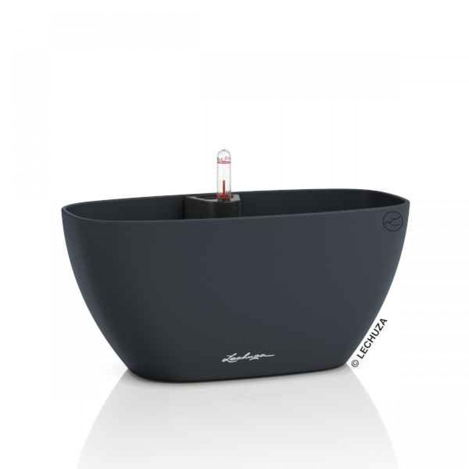 NAVIO Color 10 Slate 29x14x(H)13.5cm Self-Watering Planter-Cachepot LECHUZA Complete - Automatic Watering Round Planters