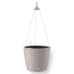 NIDO Cottage 28 Sand Brown Ø27x23cm Self-Watering Hanging Planter-Cachepot LECHUZA Complete - Automatic Watering Round Planters