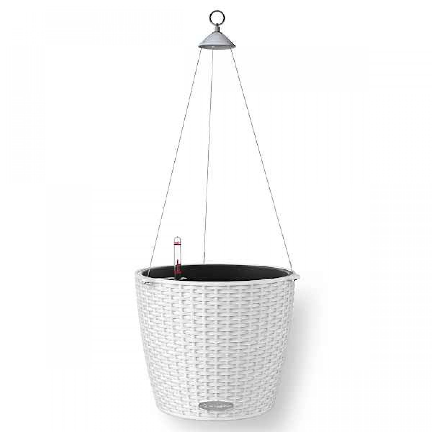 NIDO Cottage 28 Λευκή Ø27x23cm Στρογγυλή Αυτοποτιζόμενη Κρεμαστή Γλάστρα & Κασπώ LECHUZA - Στρογγυλές Αυτοποτιζόμενες Γλάστρες