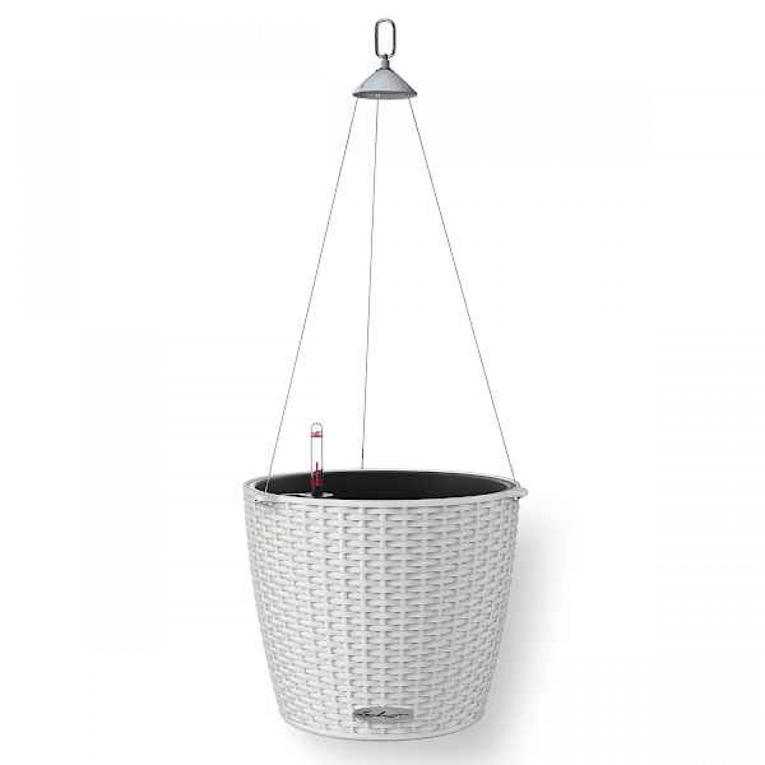 NIDO Cottage 28 Light Grey Ø27x23cm Self-Watering Hanging Planter-Cachepot LECHUZA Complete - Automatic Watering Round Planters