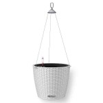 NIDO Cottage 28 Light Grey Ø27x23cm Self-Watering Hanging Planter-Cachepot LECHUZA Complete - Automatic Watering Round Planters