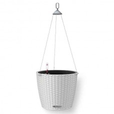 NIDO Cottage 28 Light Grey Ø27x23cm Self-Watering Hanging Planter-Cachepot LECHUZA Complete - Automatic Watering Round Planters