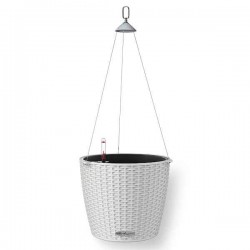 NIDO Cottage 28 Light Grey Ø27x23cm Self-Watering Hanging Planter-Cachepot LECHUZA Complete - Automatic Watering Round Planters
