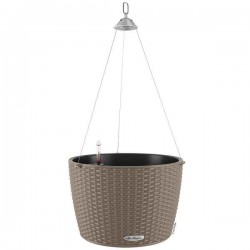 NIDO Cottage 35 Sand Brown Ø35x23cm Self-Watering Hanging Planter-Cachepot LECHUZA Complete - Automatic Watering Round Planters