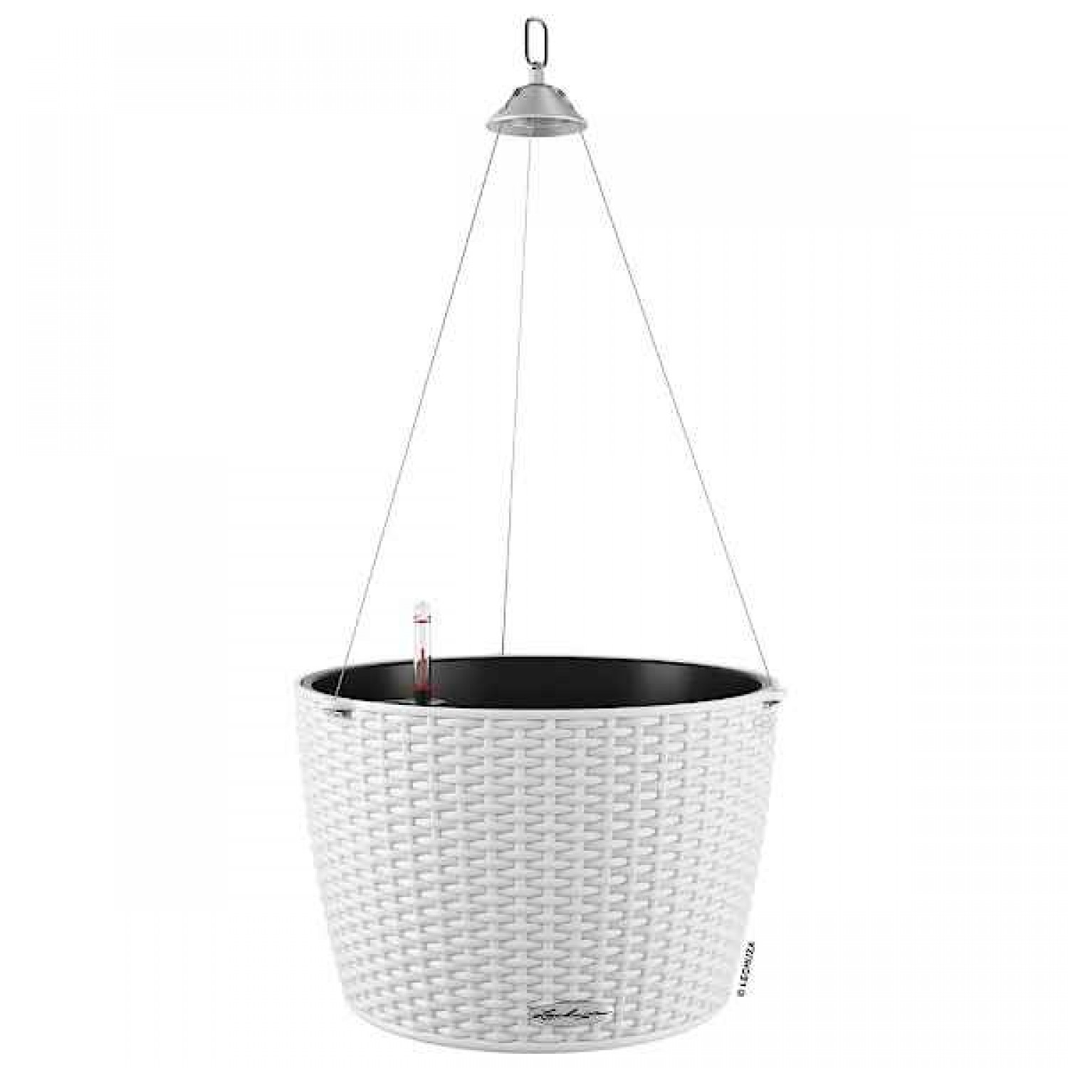 NIDO Cottage 35 White Ø35x23cm Self-Watering Hanging Planter-Cachepot LECHUZA Complete - Automatic Watering Round Planters