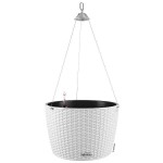NIDO Cottage 35 White Ø35x23cm Self-Watering Hanging Planter-Cachepot LECHUZA Complete - Automatic Watering Round Planters