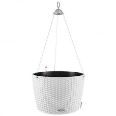 NIDO Cottage 35 White Ø35x23cm Self-Watering Hanging Planter-Cachepot LECHUZA Complete - Automatic Watering Round Planters