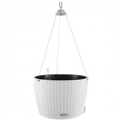 NIDO Cottage 35 White Ø35x23cm Self-Watering Hanging Planter-Cachepot LECHUZA Complete - Automatic Watering Round Planters
