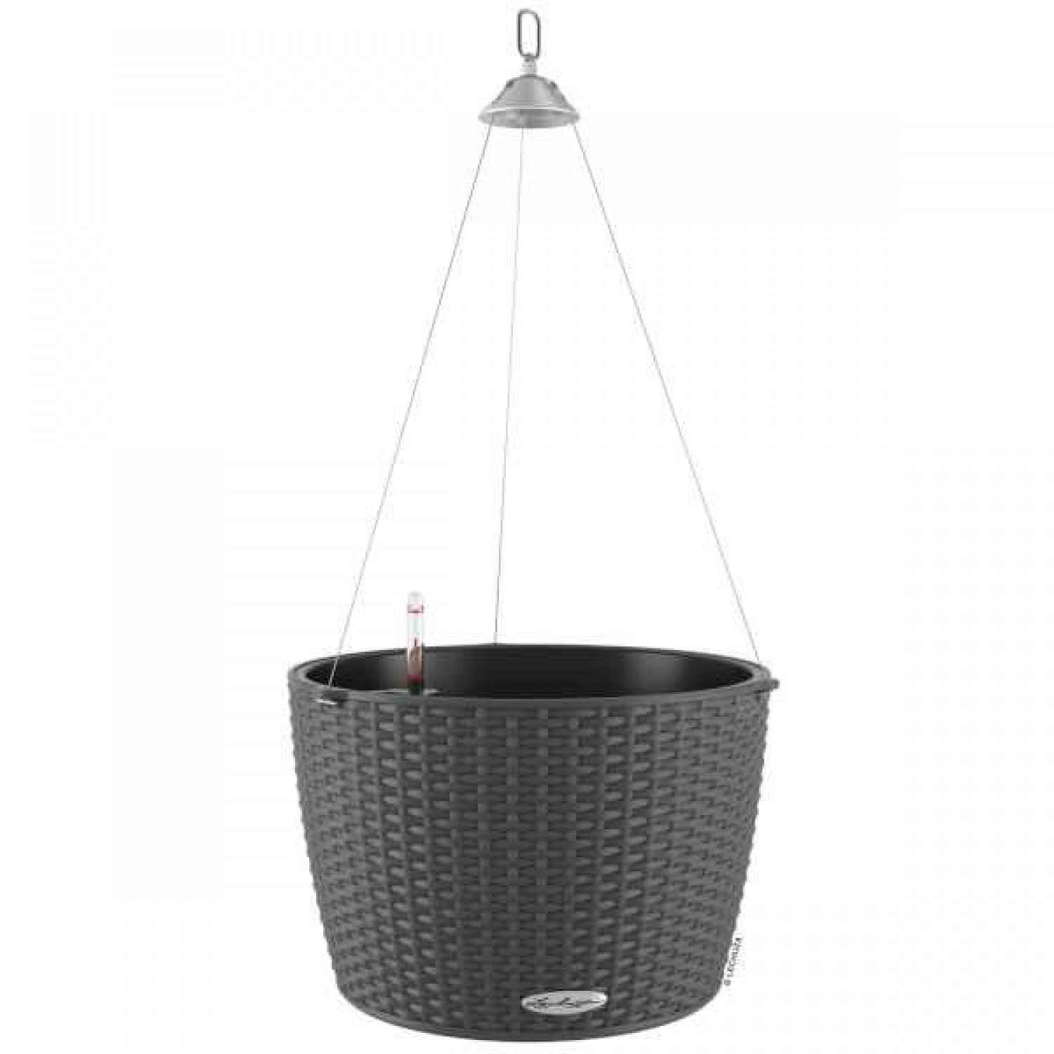 NIDO Cottage 35 Granite Ø35x23cm Self-Watering Hanging Planter-Cachepot LECHUZA Complete - Automatic Watering Round Planters