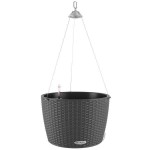 NIDO Cottage 35 Granite Ø35x23cm Self-Watering Hanging Planter-Cachepot LECHUZA Complete - Automatic Watering Round Planters