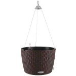 NIDO Cottage 35 Granite Ø35x23cm Self-Watering Hanging Planter-Cachepot LECHUZA Complete - Automatic Watering Round Planters