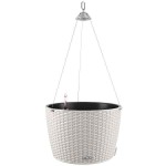 NIDO Cottage 35 Light Grey Ø35x23cm Self-Watering Hanging Planter-Cachepot LECHUZA Complete - Automatic Watering Round Planters