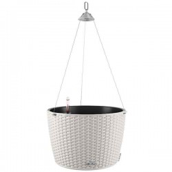 NIDO Cottage 35 Light Grey Ø35x23cm Self-Watering Hanging Planter-Cachepot LECHUZA Complete - Automatic Watering Round Planters