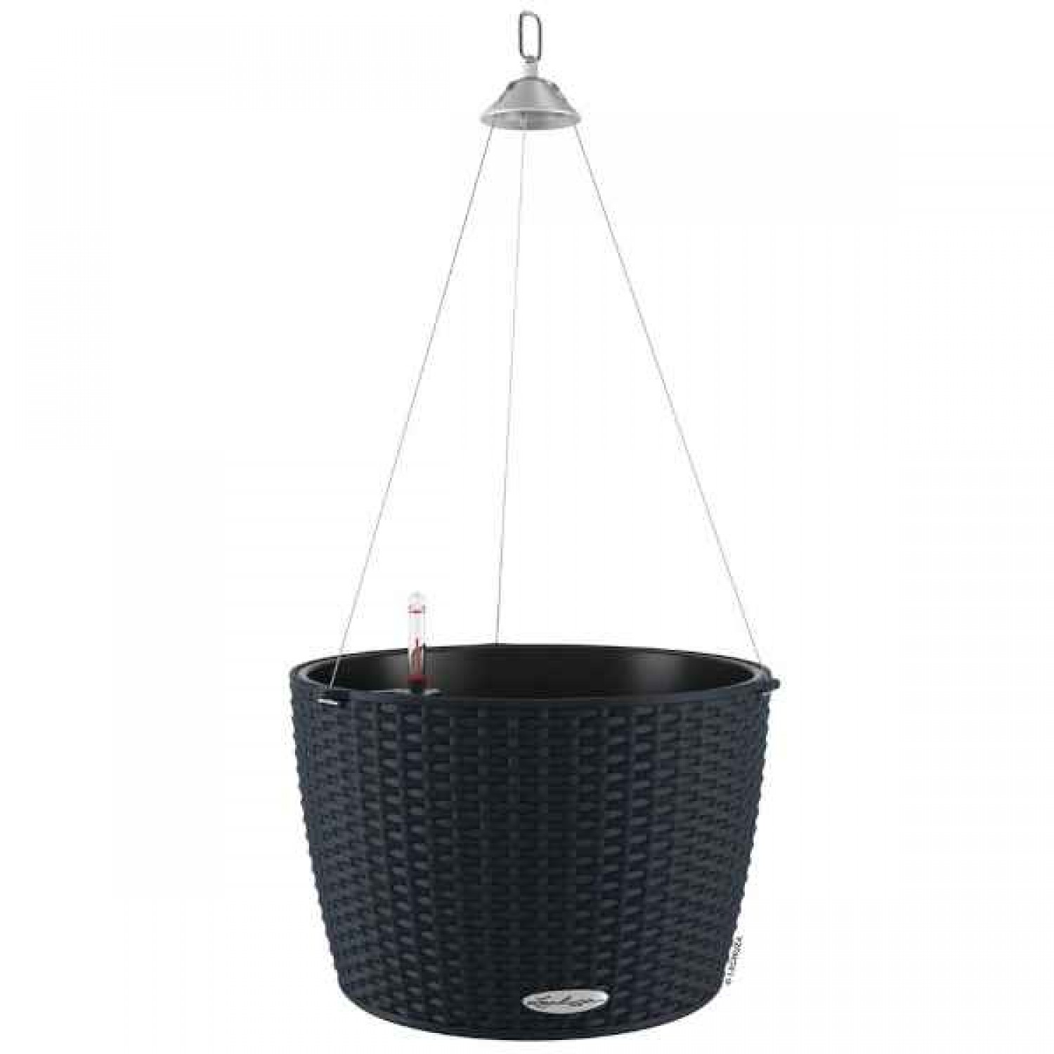 NIDO Cottage 35 Graphite Ø35x23cm Self-Watering Hanging Planter-Cachepot LECHUZA Complete - Automatic Watering Round Planters