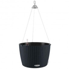 NIDO Cottage 35 Graphite Ø35x23cm Self-Watering Hanging Planter-Cachepot LECHUZA Complete - Automatic Watering Round Planters