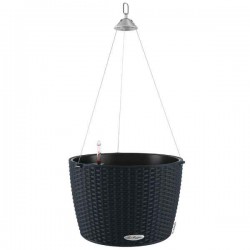 NIDO Cottage 35 Graphite Ø35x23cm Self-Watering Hanging Planter-Cachepot LECHUZA Complete - Automatic Watering Round Planters