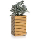 PALO Wood 35 HIGH Wood Self-Watering Planter 35x35x59cm LECHUZA Complete