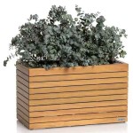 PALO WIDE 80 LOW Wood Self-Watering Planter 79x37x46cm LECHUZA Complete