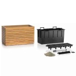 PALO WIDE 80 LOW Wood Self-Watering Planter 79x37x46cm LECHUZA Complete
