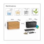 PALO WIDE 80 LOW Wood Self-Watering Planter 79x37x46cm LECHUZA Complete