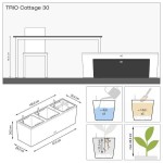 TRIO Cottage 30 Γκρι Ανοιχτό 100x32x(Υ)34cm Lechuza Αυτοποτιζόμενη Ζαρντινιέρα & Κασπώ - Αυτοποτιζόμενες Ζαρντινιέρες & Γλάστρες