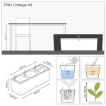 TRIO Cottage 40 Λευκή 130x42x(Υ)44cm Lechuza Αυτοποτιζόμενη Ζαρντινιέρα & Κασπώ - Αυτοποτιζόμενες Ζαρντινιέρες & Γλάστρες