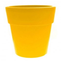 Γλάστρα Linea Στρογγυλή Χαμηλή Κίτρινη Ø 55cm x 50cm(Υ) 