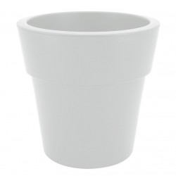 Γλάστρα Linea Στρογγυλή Χαμηλή Λευκή Ø 25cm x 24cm(Υ) - Πλαστικές Στρογγυλές Γλάστρες Γλάστρα Linea Στρογγυλή Χαμηλή Λευκή Ø 25cm x 24cm(Υ)